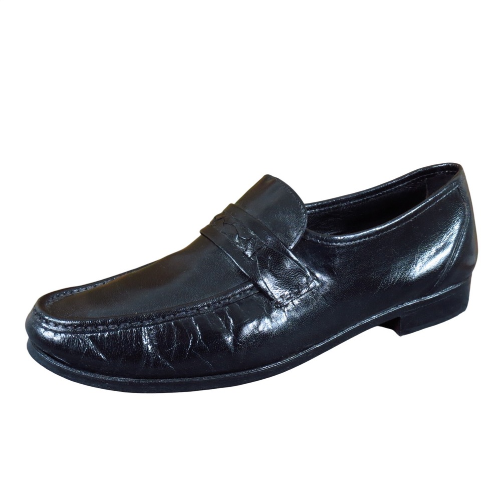 Towncraft 1521 Mens Penny Loafer Shoes Size 10.5 D Business Dress Black Leather